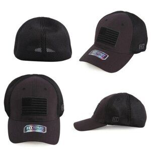 Highland Tactical American Flag Soft Mesh Hat Black